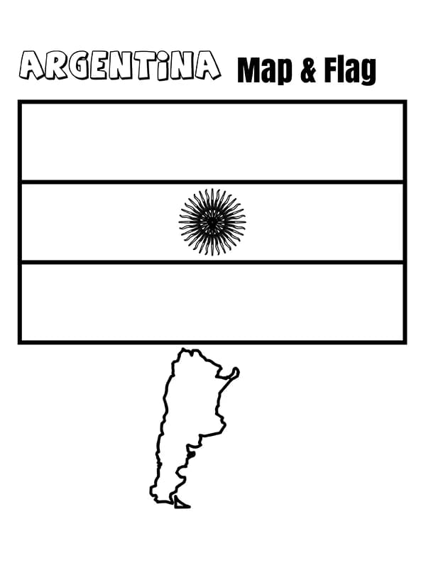 Desenhos de Bandeira da Argentina 1 para colorir