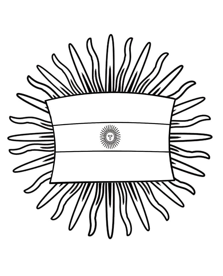 Desenhos de Bandeira da Argentina 11 para colorir
