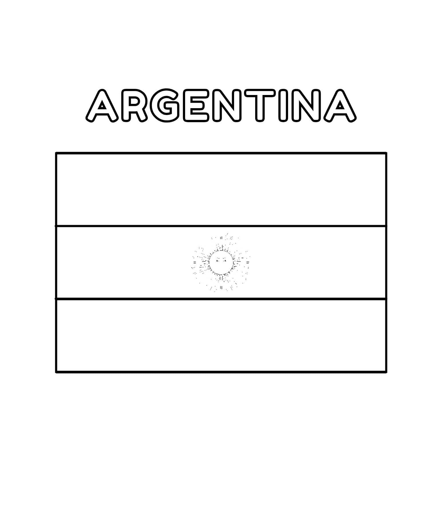 Desenhos de Bandeira da Argentina 2 para colorir