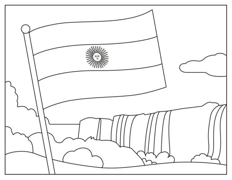 Desenhos de Bandeira da Argentina 4 para colorir