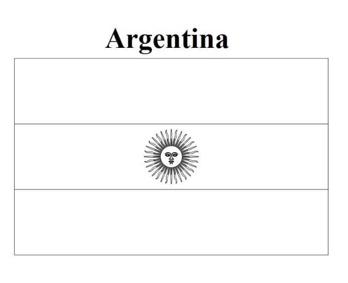 Bandeira da Argentina Para Colorir