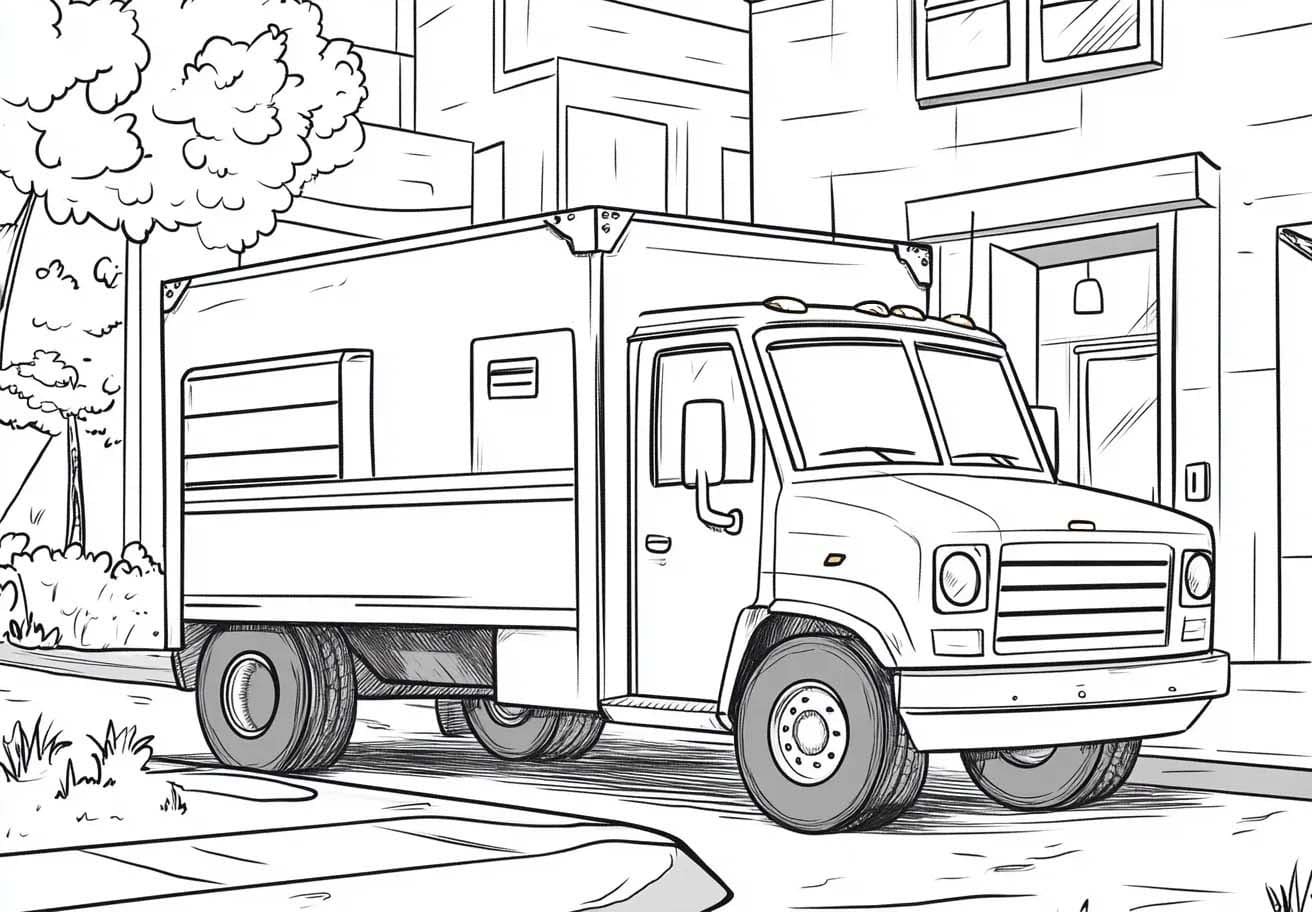 Desenhos de Caminhão impressão gratuita para colorir