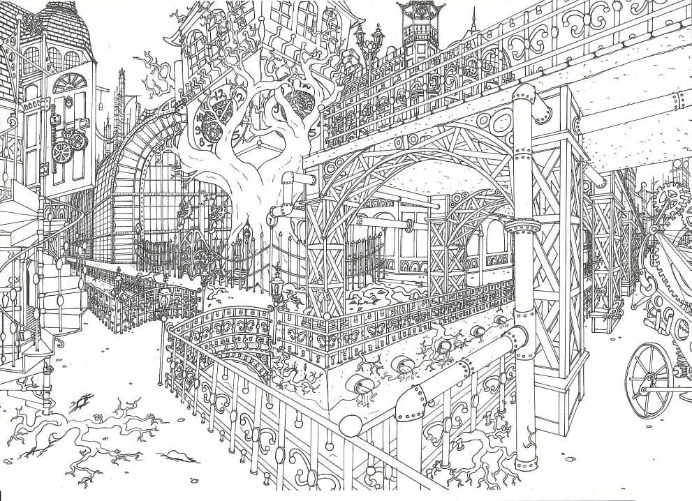 Desenhos de Cidades básico para colorir