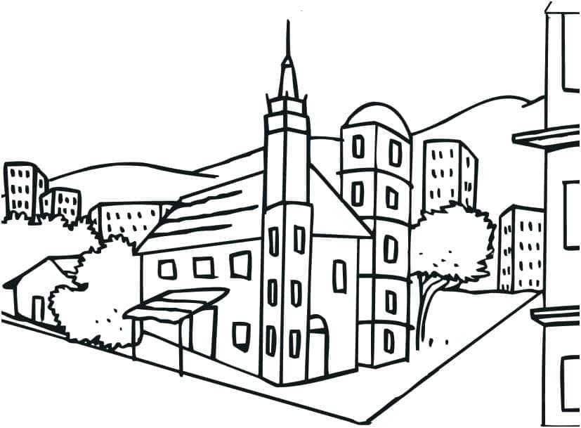 Desenhos de Cidades impressão para colorir