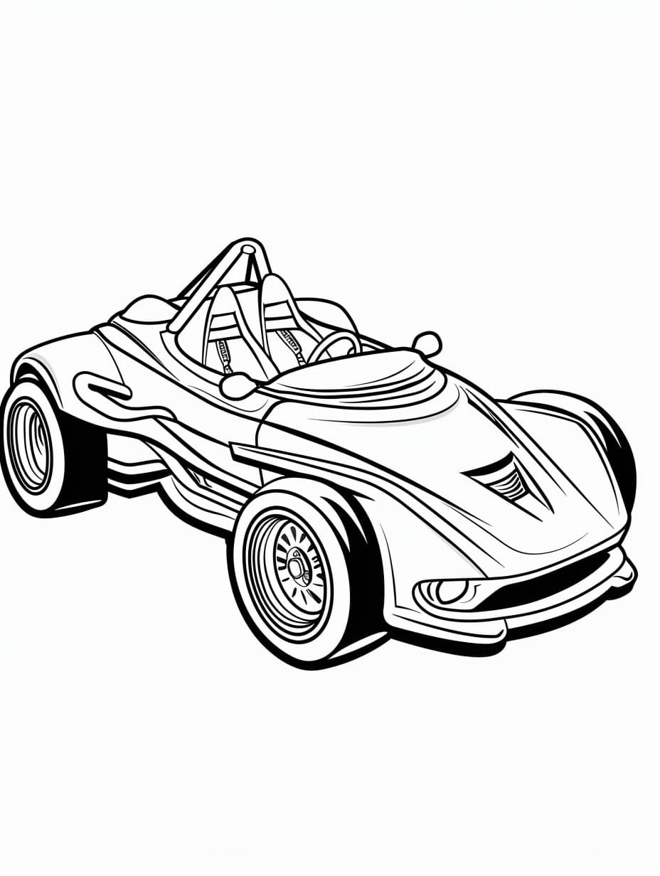 Desenhos de Desenhe Carro de Corrida fácil para colorir