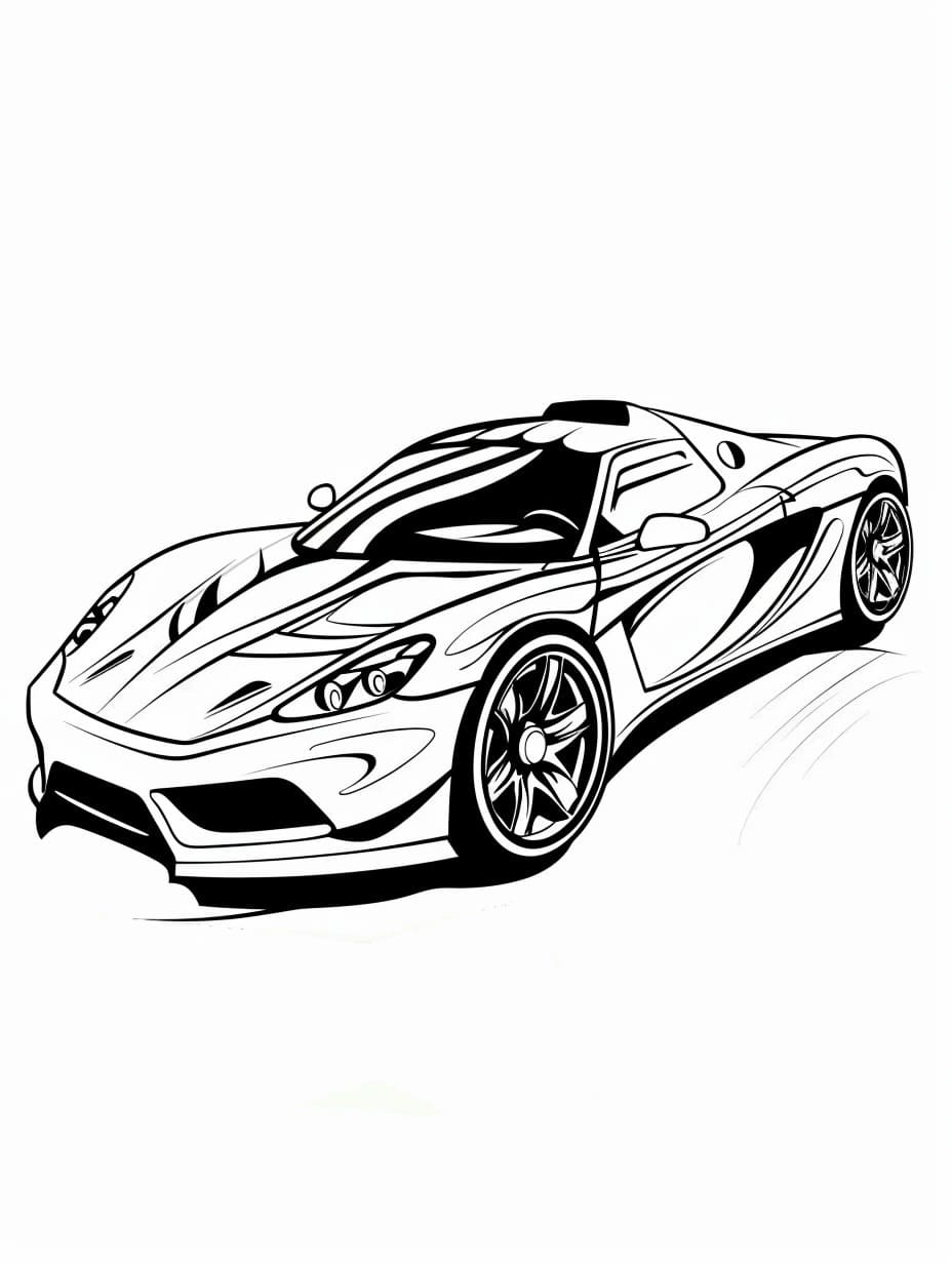 Desenhe Carro de Corrida impressão gratuita para colorir