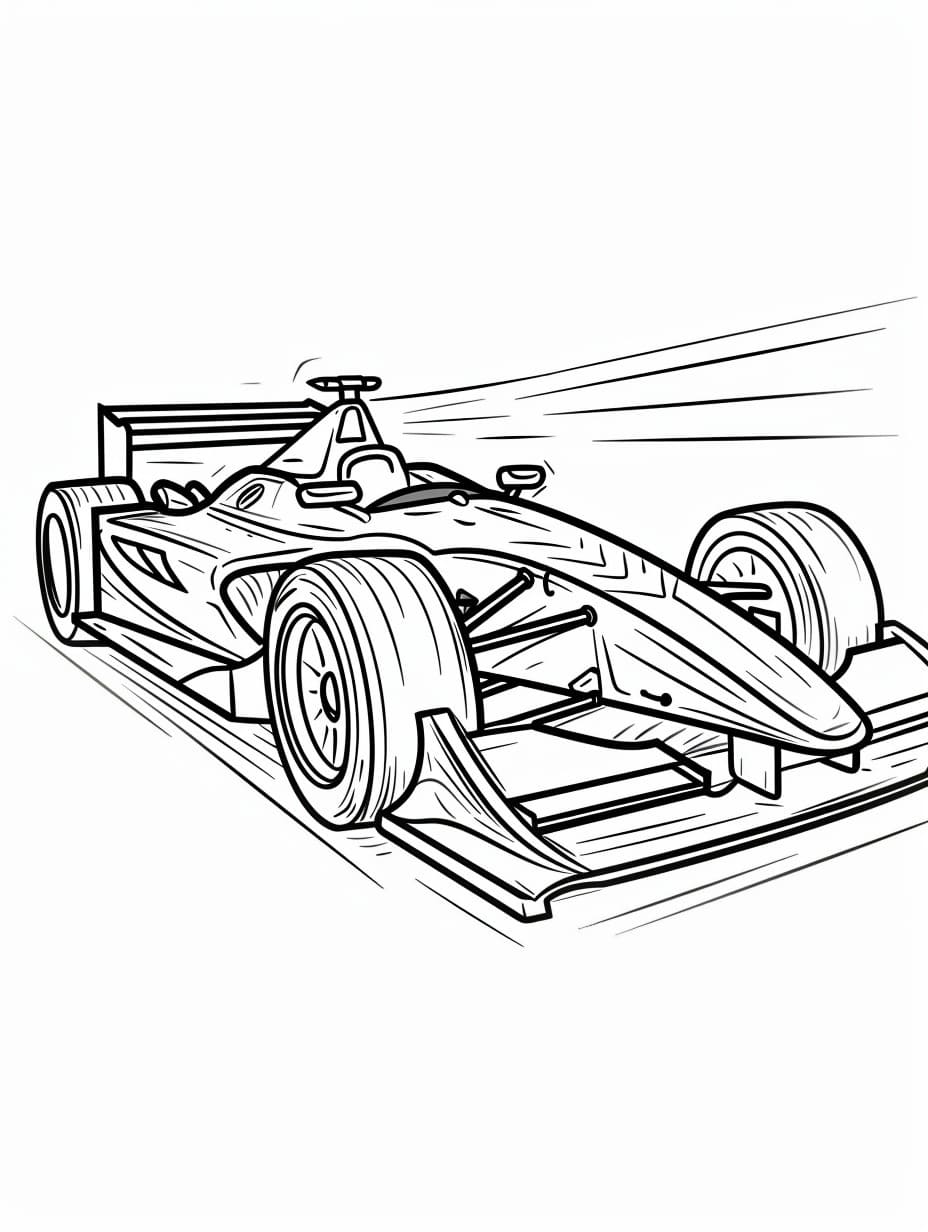 Desenhos de Desenhe Carro de Corrida simples para colorir