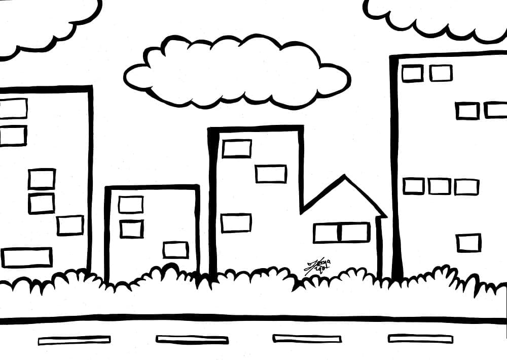 Desenhos de Desenhe Cidades impressão gratuita para colorir