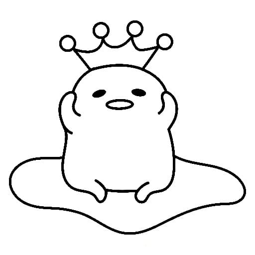Desenhos de Desenhe Gudetama com Coroa para colorir