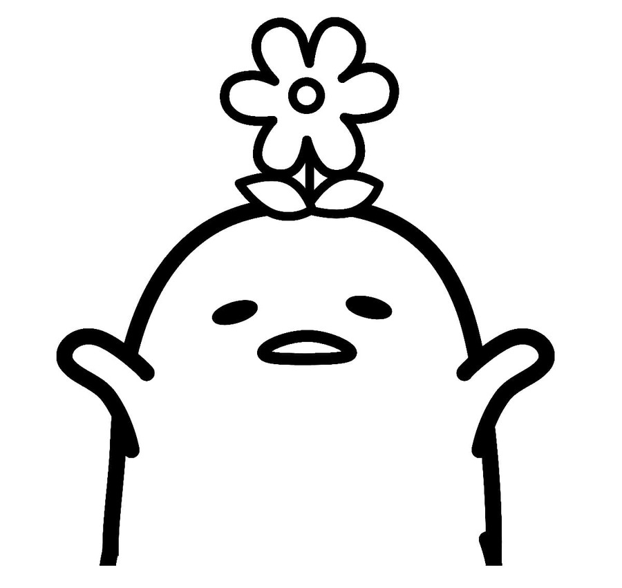 Desenhos de Desenhe Gudetama e Flor para colorir