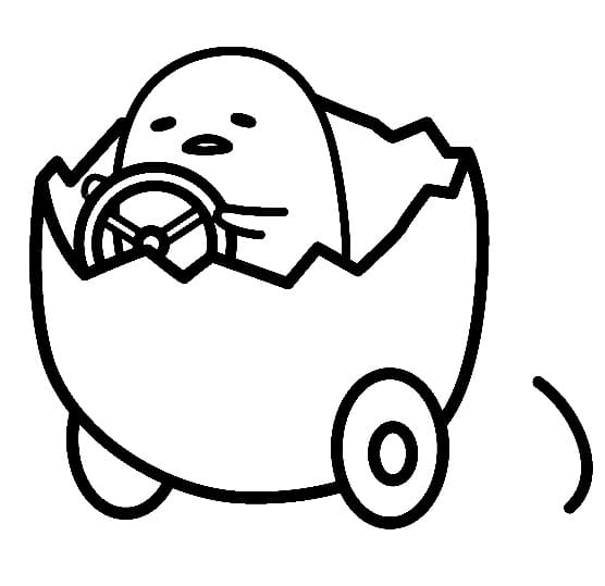 Desenhos de Desenhe Gudetama está dirigindo para colorir