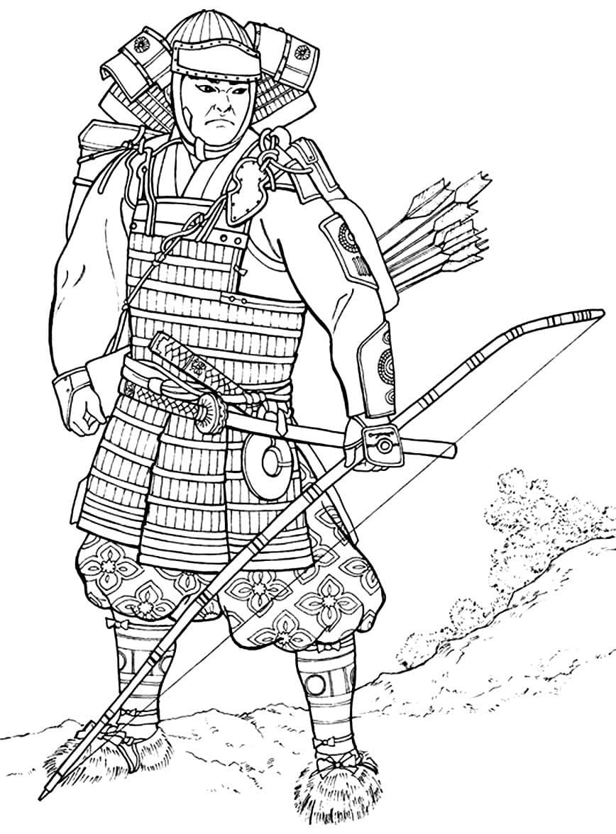 Desenhos de Desenhe Guerreiro fácil para colorir