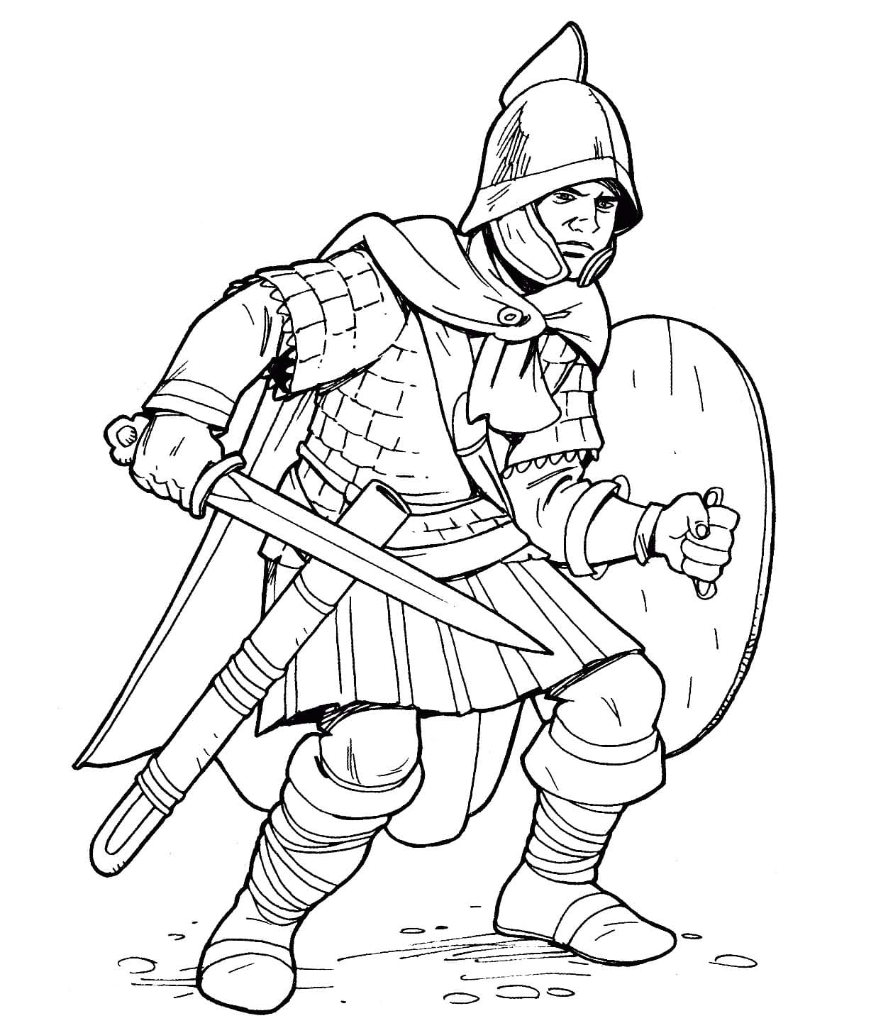 Desenhos de Desenhe Guerreiro impressão gratuita para colorir