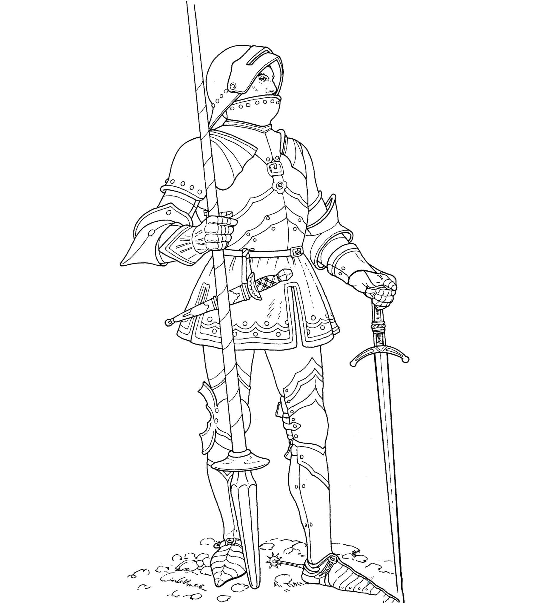 Desenhos de Desenhe Guerreiro imprimível para crianças para colorir