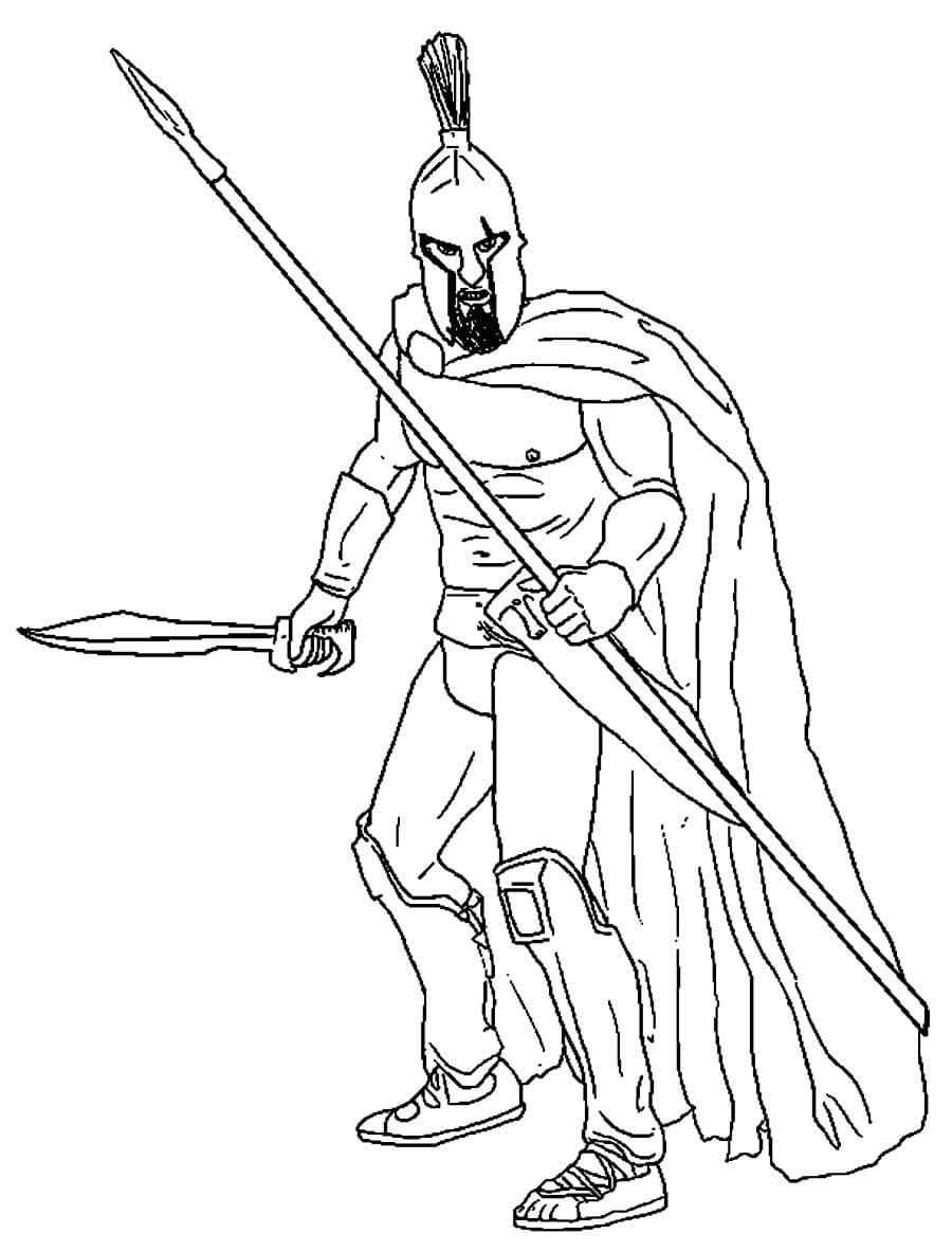 Desenhos de Desenhe Guerreiro muito básico para colorir
