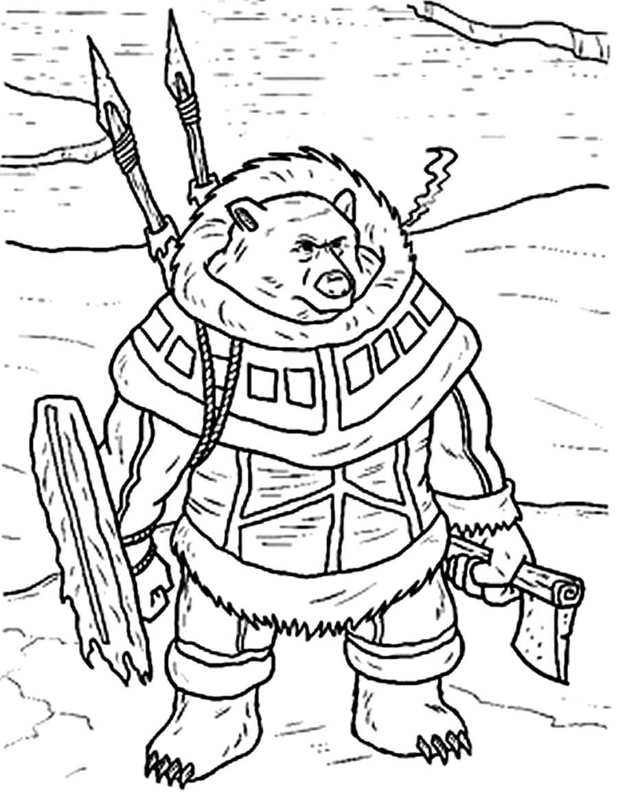 Desenhos de Desenhe Guerreiro muito fácil para colorir