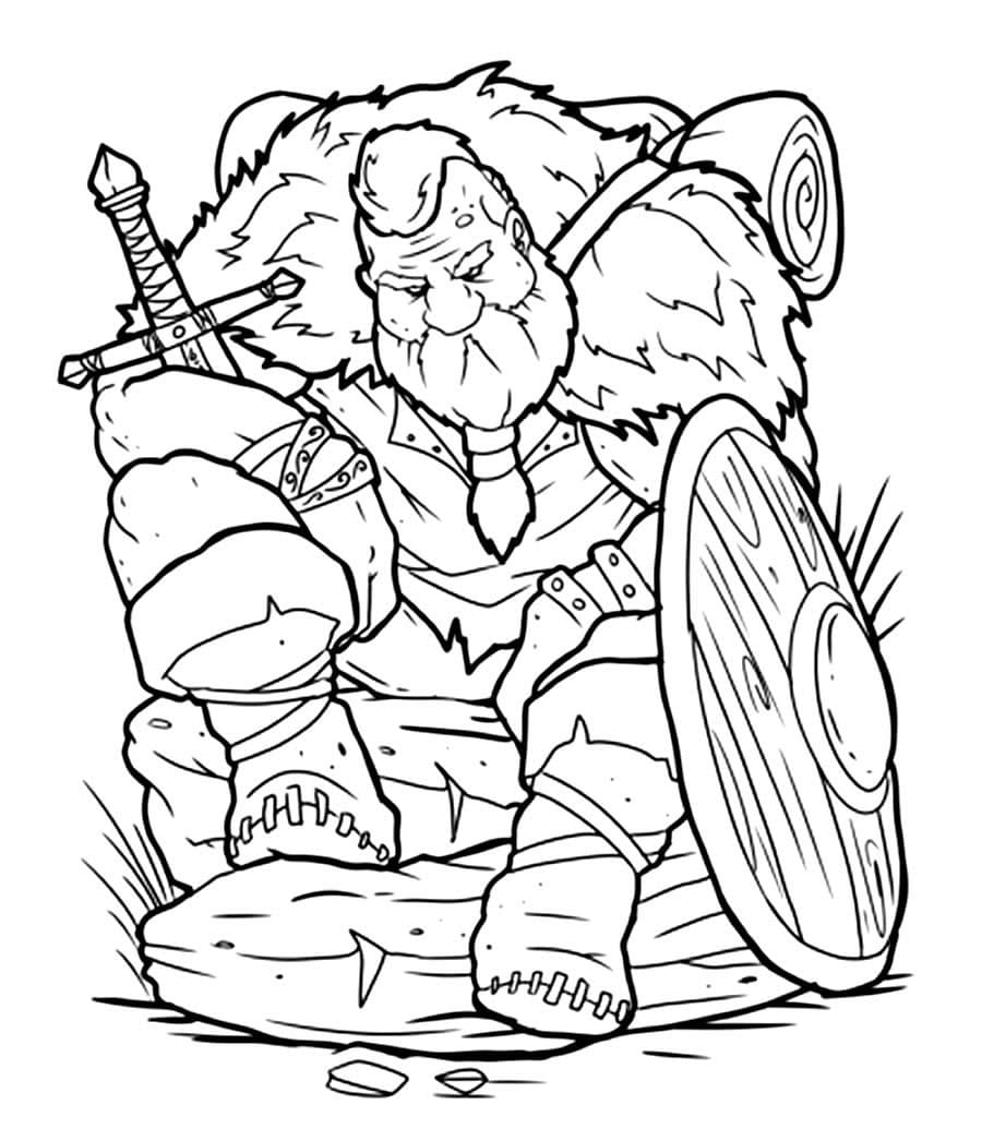 Desenhos de Desenhe Guerreiro muito simples para colorir