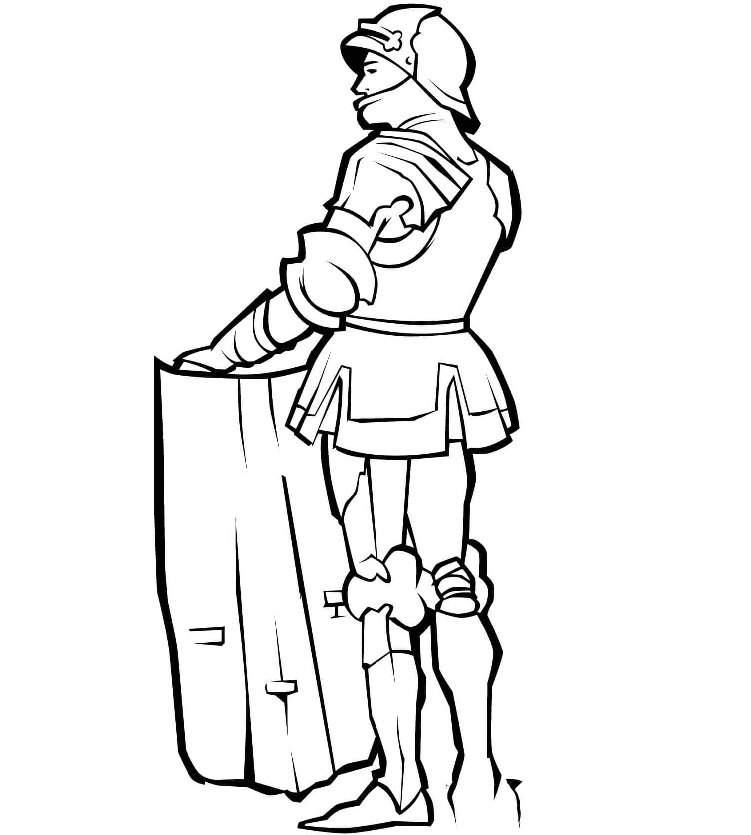 Desenhos de Desenhe Guerreiro para crianças para colorir