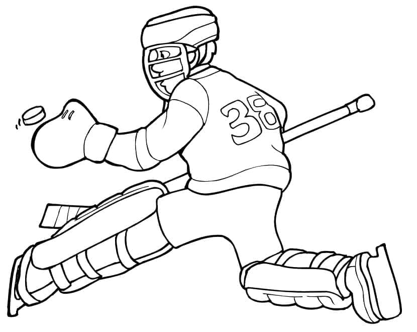 Desenhos de Desenhe Hockey fácil em crianças para colorir
