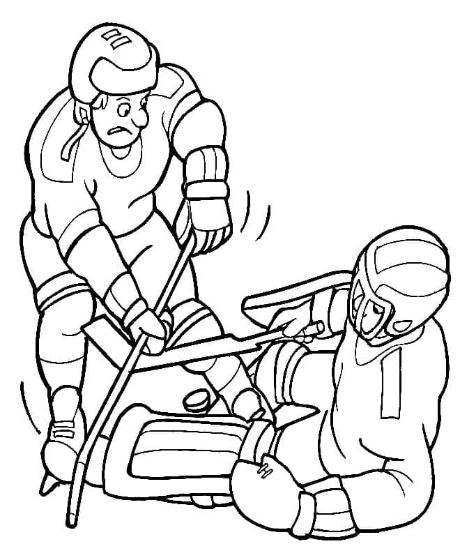 Desenhos de Desenhe Hockey fácil imprimível para colorir