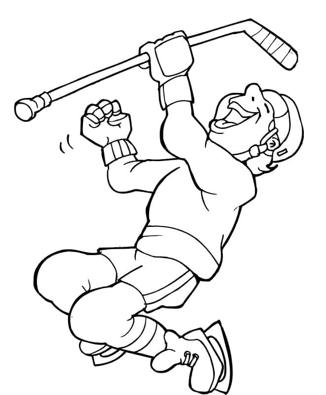 Desenhos de Desenhe Hockey muito fácil para colorir