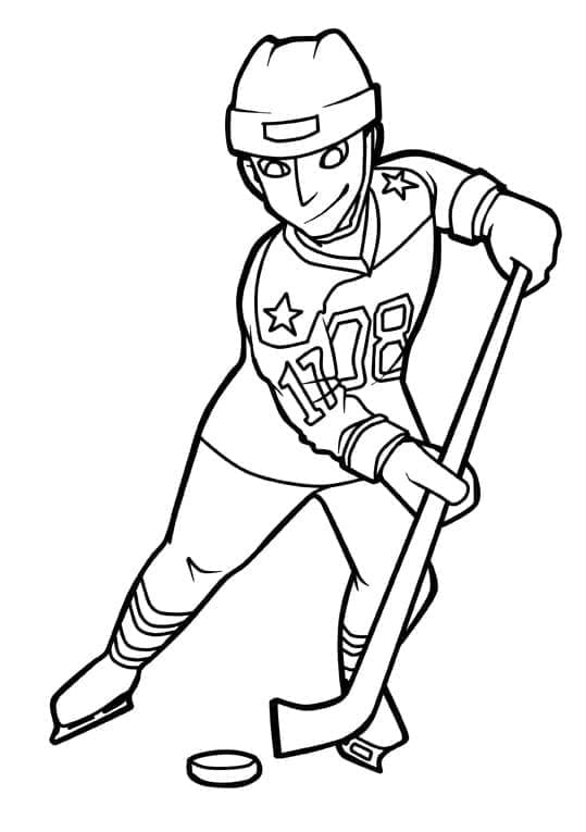Desenhos de Desenhe Hockey muito simples para colorir