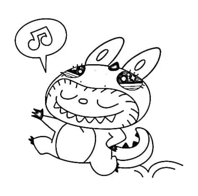 Desenhos de Desenhe Labubu feliz para colorir