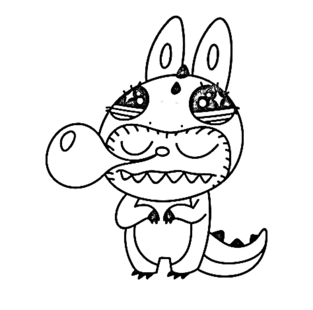 Desenhos de Desenhe Labubu imprimível para crianças para colorir