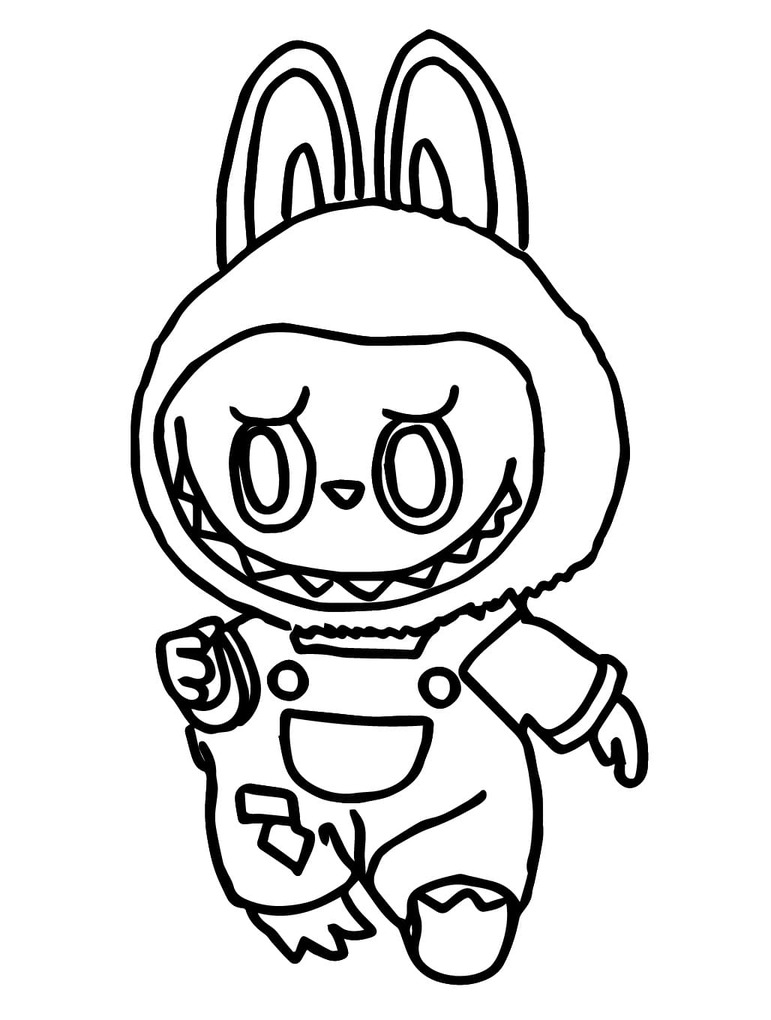 Desenhos de Desenhe Labubu singelo em crianças para colorir