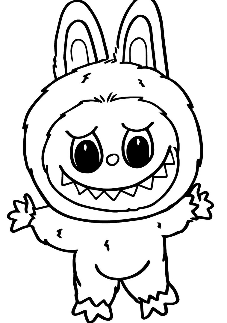 Desenhos de Desenhe Labubu sorrindo para colorir