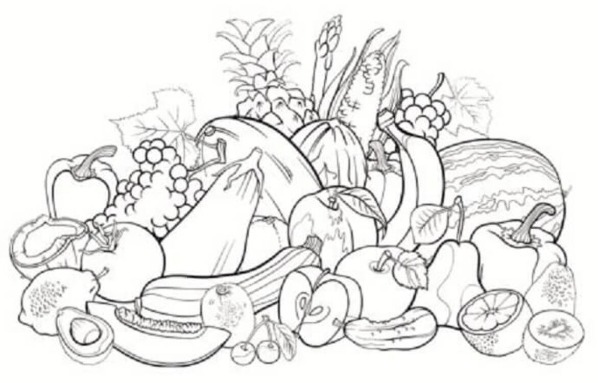 Desenhe Legumes básico para colorir