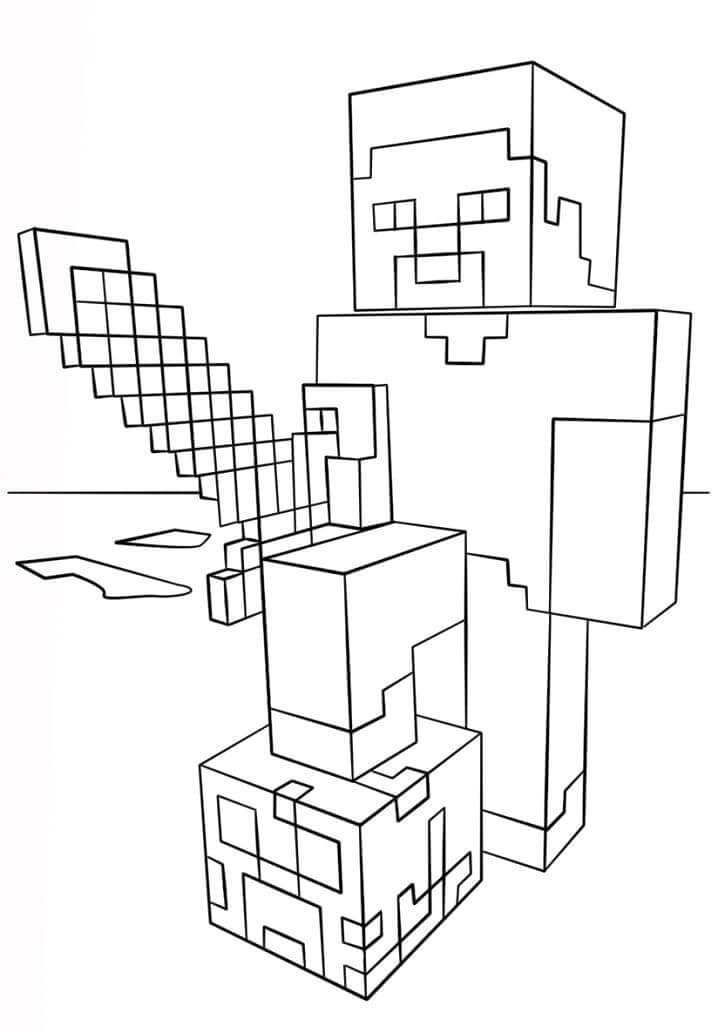 Desenhos de Desenhe Minecraft básico para colorir