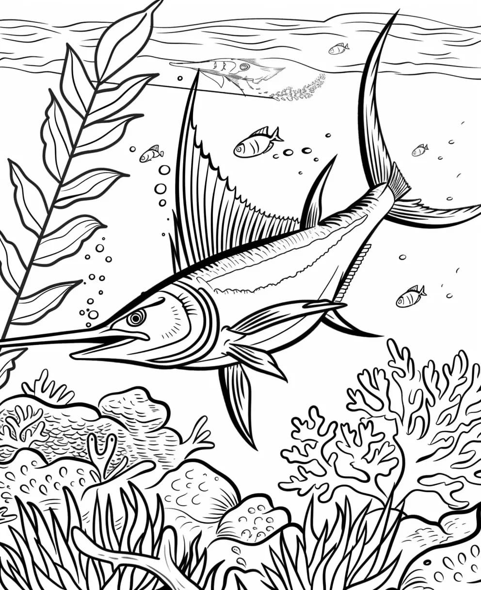 Desenhos de Desenhe Peixe simples para colorir