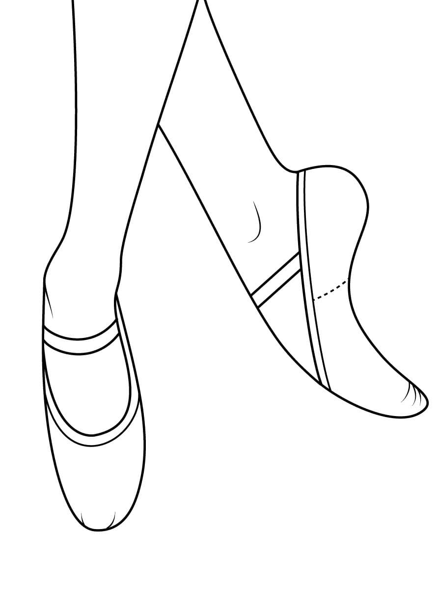 Desenhos de Desenhe Sapatos de Bailarina fácil para colorir