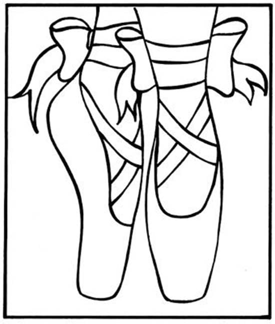 Desenhos de Desenhe Sapatos de Bailarina impressão gratuita para colorir