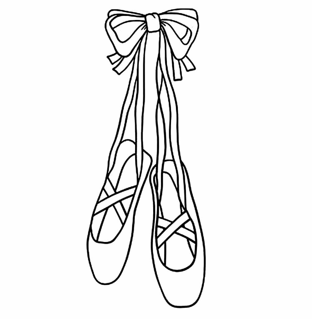 Desenhos de Desenhe Sapatos de Bailarina imprimível para colorir
