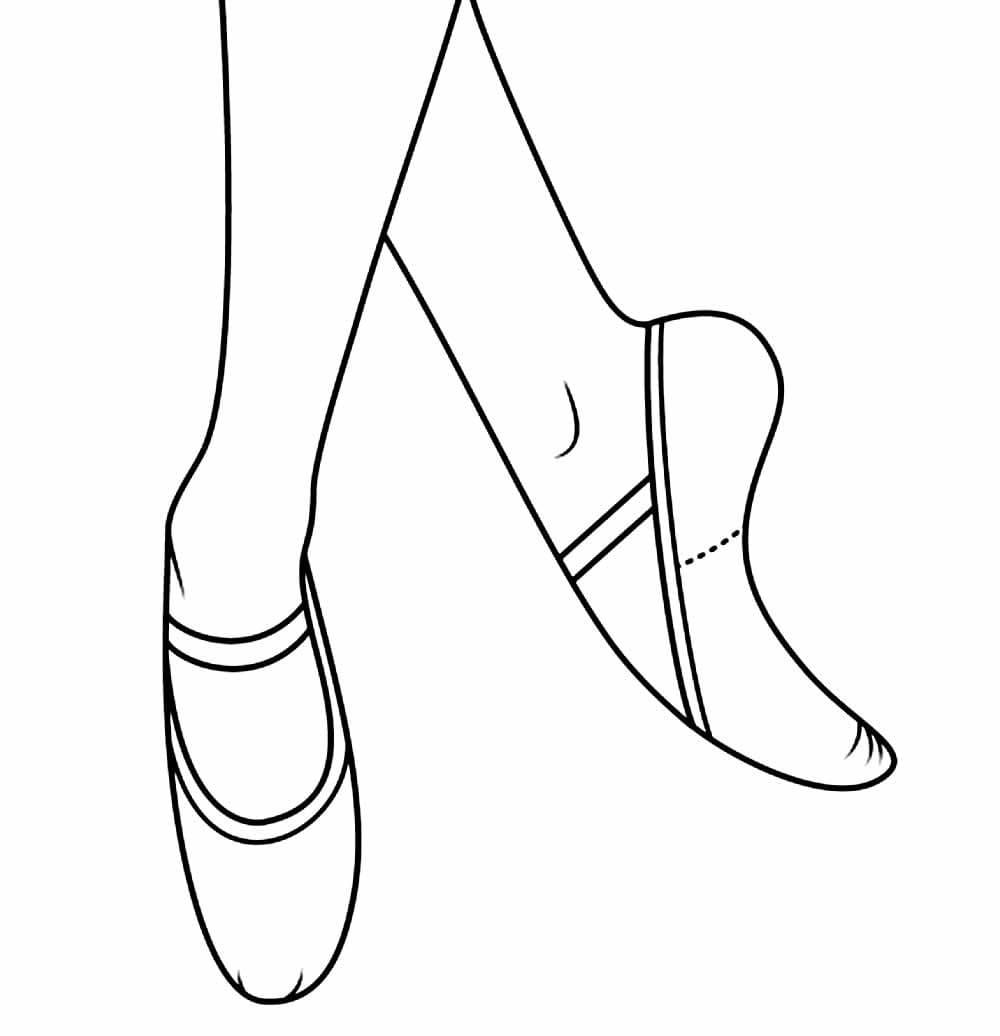 Desenhos de Desenhe Sapatos de Bailarina para crianças para colorir