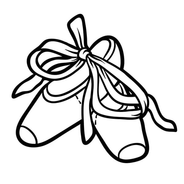 Desenhos de Desenhe Sapatos de Bailarina simples para colorir