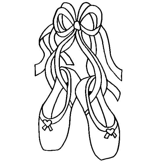 Desenhos de Desenhe Sapatos de Bailarina para colorir
