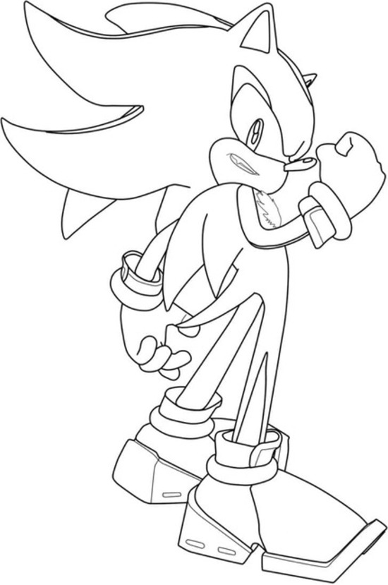 Desenhos de Desenhe Shadow the Hedgehog básico impressão para colorir
