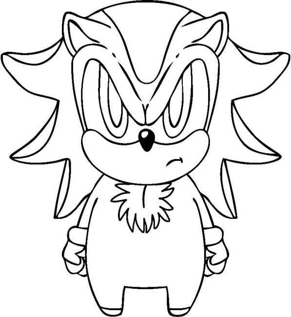 Desenhos de Desenhe Shadow the Hedgehog bonitinho para colorir