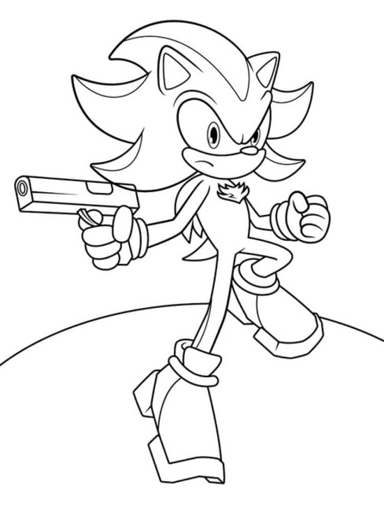 Desenhos de Desenhe Shadow the Hedgehog em crianças para colorir