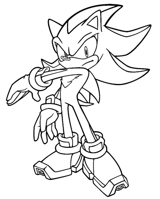Desenhos de Desenhe Shadow the Hedgehog fácil em crianças para colorir