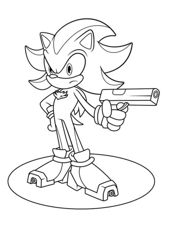 Desenhos de Desenhe Shadow the Hedgehog fácil grátis para colorir