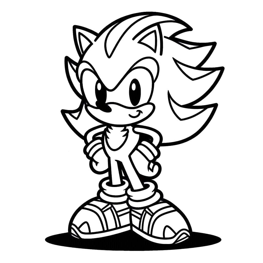 Desenhos de Desenhe Shadow the Hedgehog imprimível para crianças para colorir