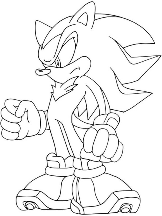 Desenhos de Desenhe Shadow the Hedgehog simples impressão para colorir