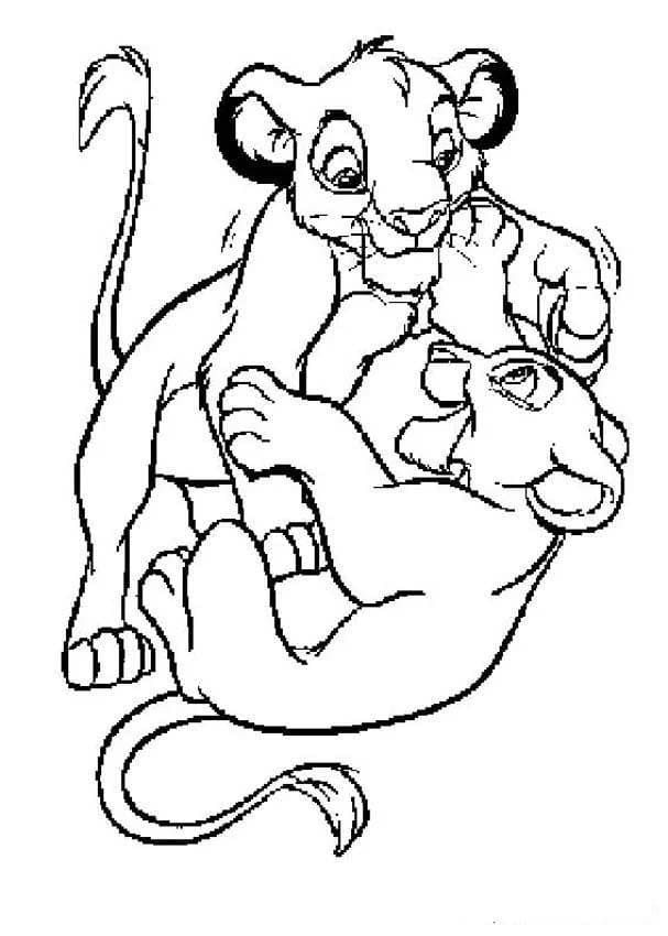 Desenhos de Desenhe Simba básico em crianças para colorir