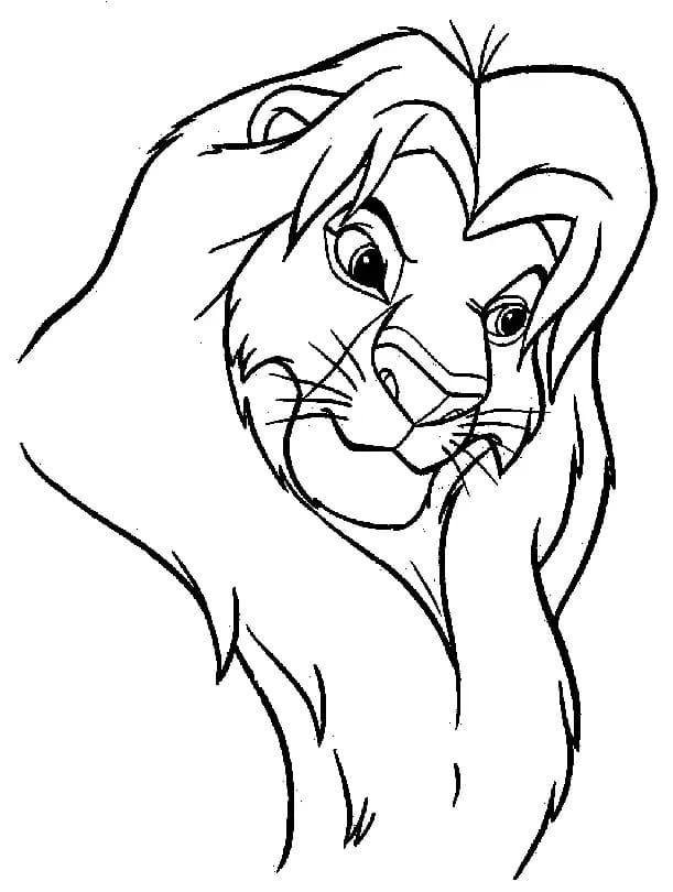 Desenhos de Desenhe Simba enfrentar para colorir