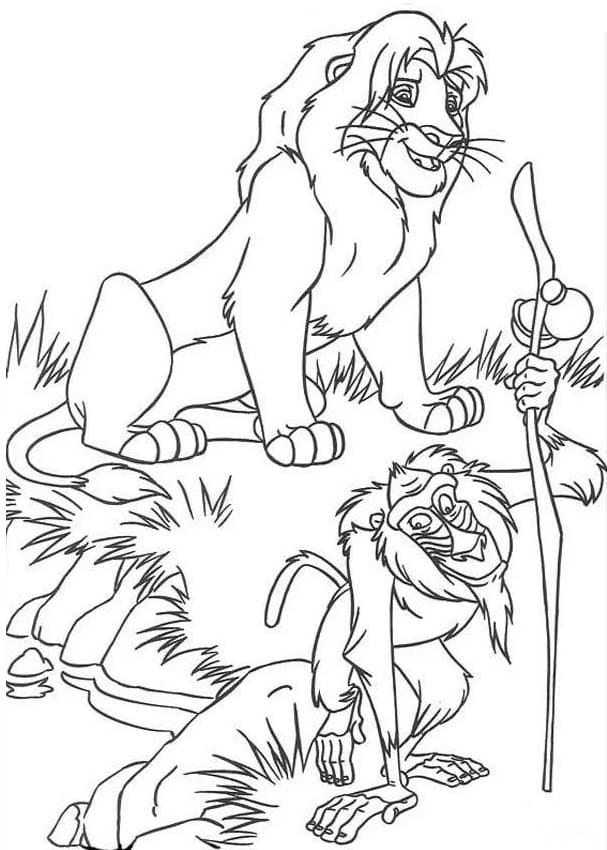 Desenhos de Desenhe Simba engraçado para colorir