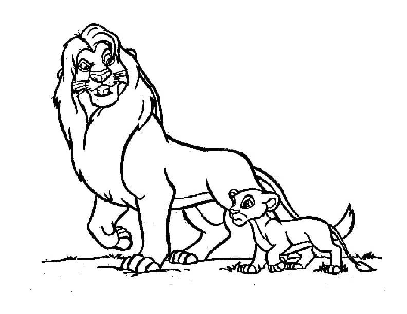Desenhos de Desenhe Simba fácil em crianças para colorir